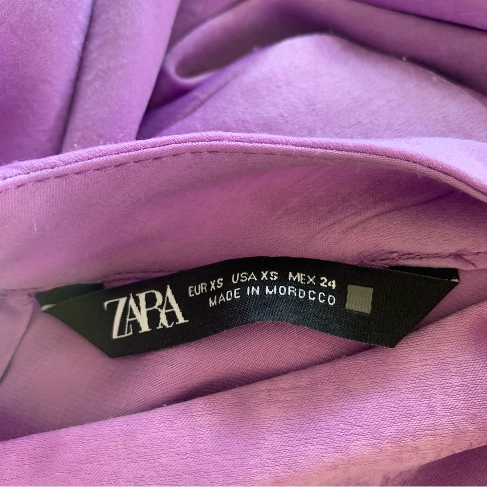 Zara Light Lilac Draped Satin Effect Dress - Picture 15 of 16